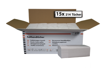 Falthandtücher V-Falz 2-lagig - 3.210 Blatt