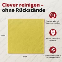 Ricostar Mikrofaser-Tücher – Gelb, 10 Stück – Extreme Saugkraft für Streifen