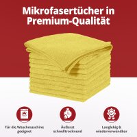 Ricostar Mikrofaser-Tücher – Gelb, 10 Stück – Extreme Saugkraft für Streifen