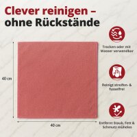 Ricostar Mikrofaser Reinigungstücher (Rot) – Extrem Saugstark – 10 Tücher