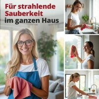 Ricostar Mikrofaser Reinigungstücher (Rot) – Extrem Saugstark – 10 Tücher