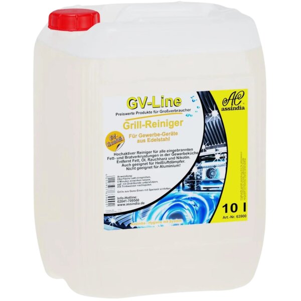 GV-Line Grill-Reiniger – 10 L | Kraftvoller Edelstahl-Profi-Reiniger für Gewerbeküchen