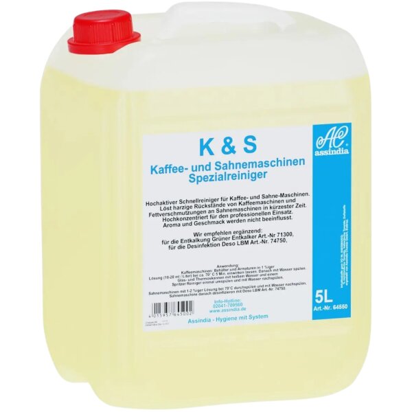 Assindia K&S Kaffee- und Sahnemaschinen Spezialreiniger 5 L