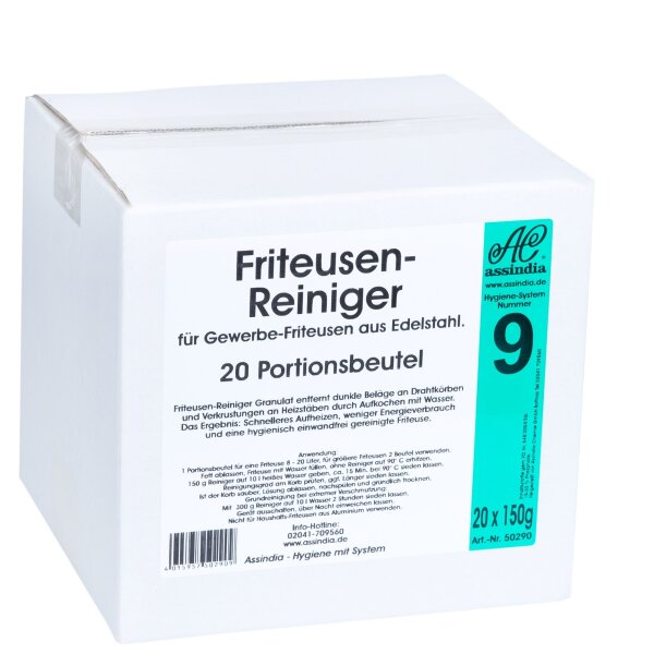 Assindia Fritteusen-Reiniger – 20 Portionsbeutel (20 × 150 g)