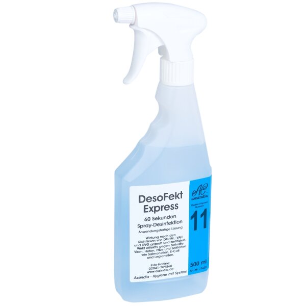 Assindia DesoFekt Express – 60 Sekunden Spray-Desinfektion – 500 ml