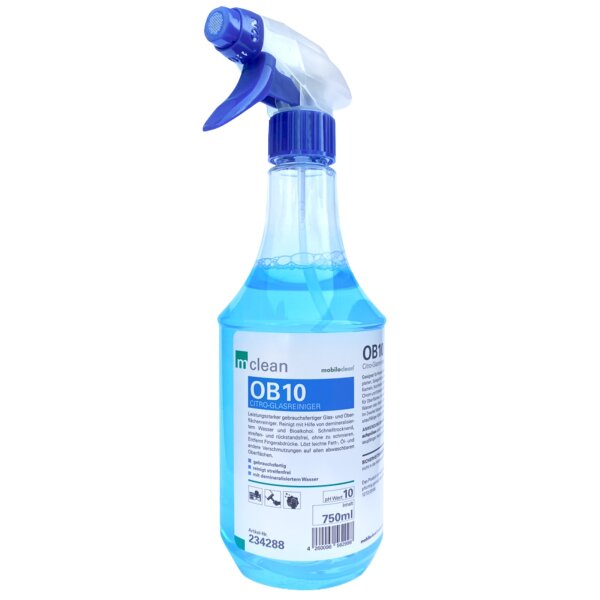 mclean OB10 Citro-Glasreiniger 750 ml Sprühflasche – gebrauchsfertig & streifenfrei