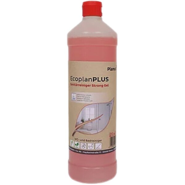 Planol Ecoplan PLUS Sanitärreiniger Strong Gel – Hochviskoser Spezialreiniger gegen Kalk & Urinstein (1 L)