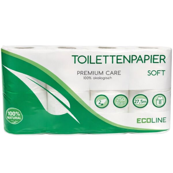 Toilettenpapier Premium Care ECOline - 2-lagig · 250 Blatt · 8 Rollen