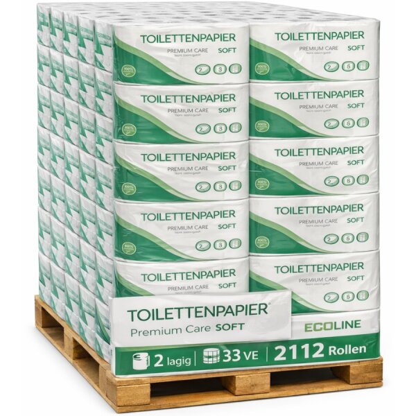 Toilettenpapier Premium Care ECOline - 2-lagig - 2112 Rollen (Palette)