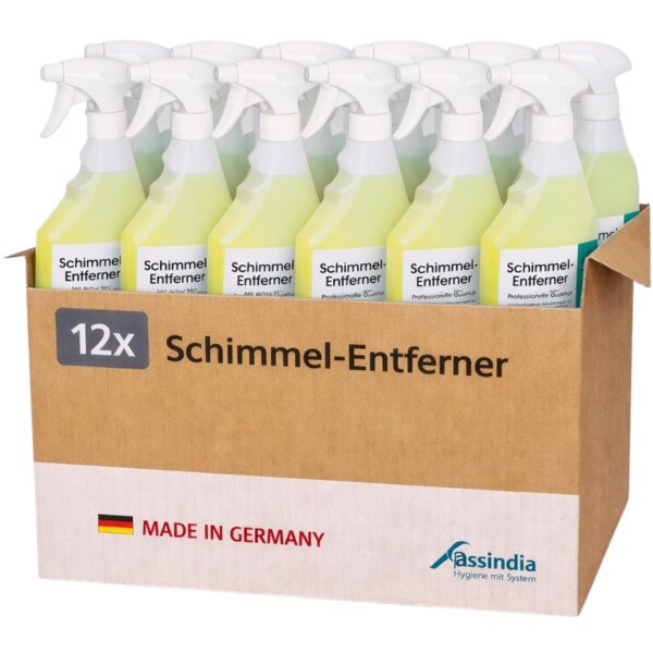 Assindia Schimmel-Stop Aktivchlor Schimmelentferner 500 ml Sprühflasche - Karton á 12 Flaschen