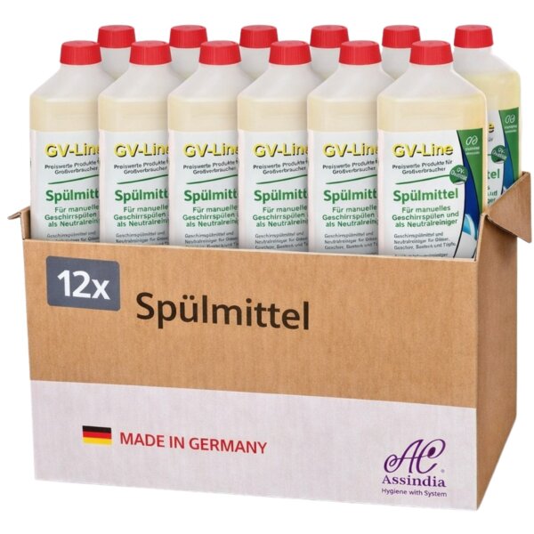 Assindia GV-Line Spülmittel – Karton á 12 Flaschen