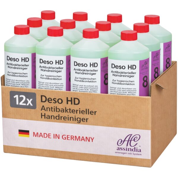 Assindia Deso HD antibakterieller Handreiniger 1000 ml - Karton á 12 Flaschen