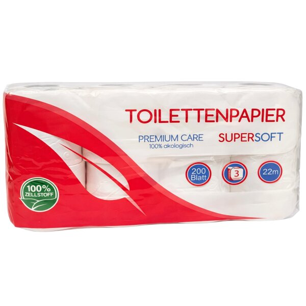Toilettenpapier 3 lagig Zellstoff - 200 Blatt