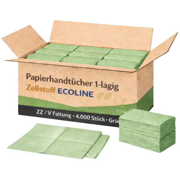 Papierhandtücher 1-lagig ECOLINE grün
