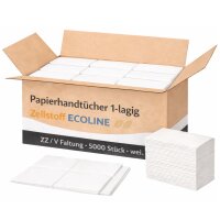 Papierhandtuch 1-lagig – ZZ/V-Faltung weiß