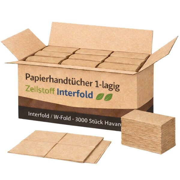 Papierhandtücher Interfold 1-lagig – 3.000 StückHavana