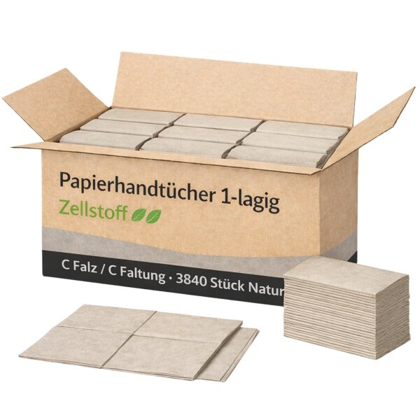 Papierhandtücher C-Falz 1-lagig - Natur/grau