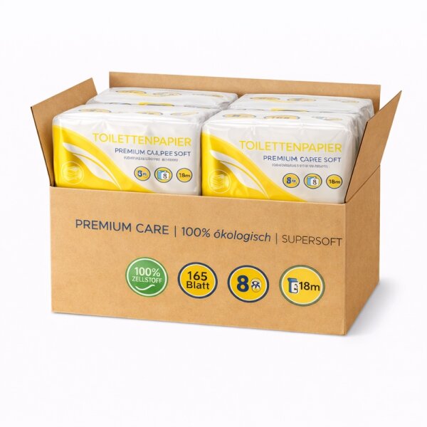 Toilettenpapier 4 lagig Zellstoff Super Soft - 165 Blatt - Karton á 4x8 Rollen