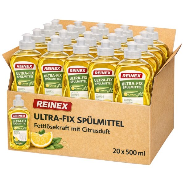 REINEX Ultra-Fix Spülmittel Citrus 500 ml Karton á 20 Flaschen