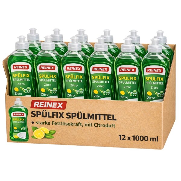 REINEX Spülfix Spülmittel Zitro 1000 ml Karton á 12 Flaschen