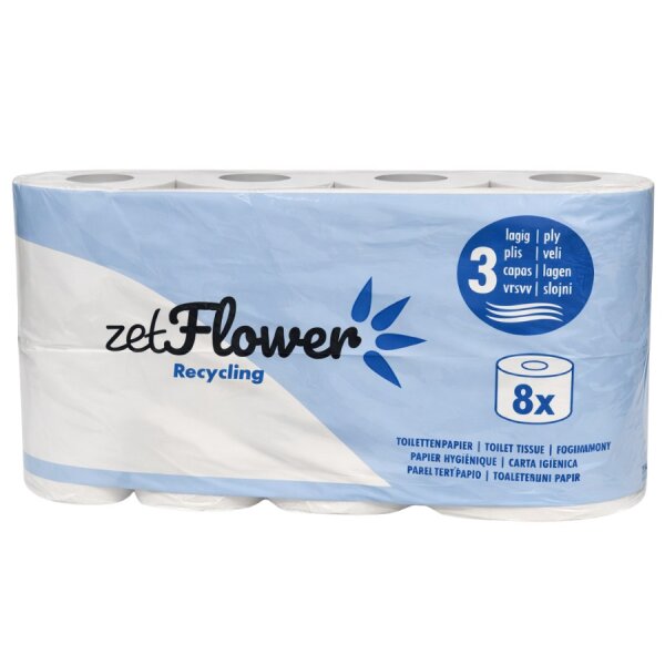 Toilettenpapier, 3-lagig, weiß, 250 Blatt