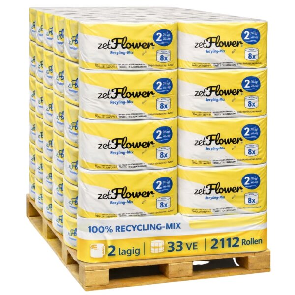 Toilettenpapier, 2-lagig, altweiß 250 Blatt Palette á 2112 Rollen