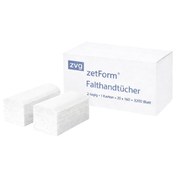 Papierhandtücher ZZ-Falz 2-lagig – 3200 Blatt, weiß